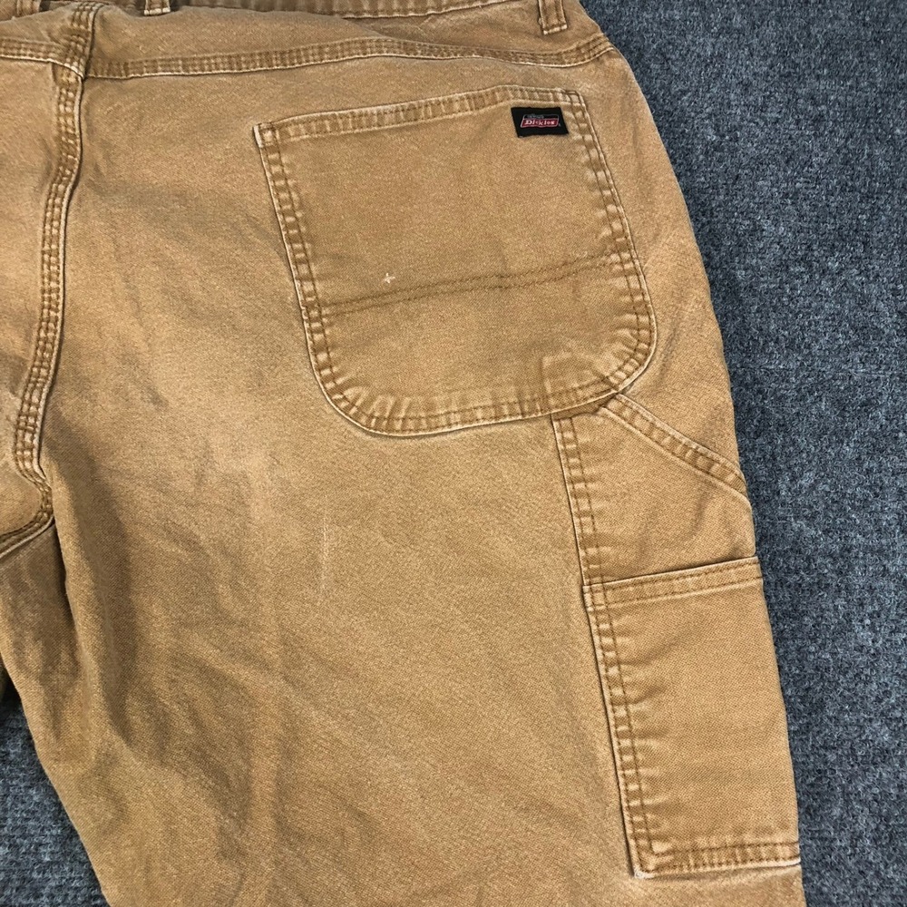 Genuine Dickies Men Carpenter Pant 40x30 Brown Duck Canvas Utility Work Trousers - Picture 7 of 11